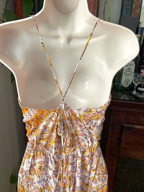 JAASE Orange Floral Boho Palazzo Jumpsuit XL - Picture 4 of 5